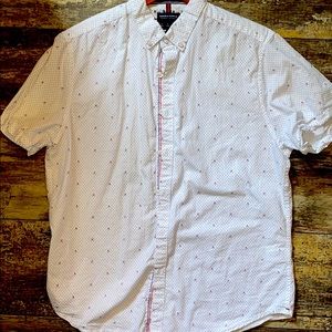 Denim and Flower short sleeve, button down shirt